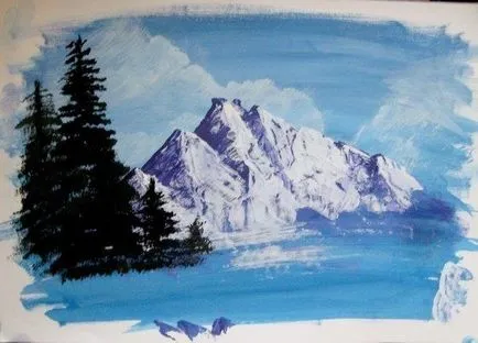 Hogyan kell felhívni a téli táj gouache szakaszában (téli) Hogyan kell felhívni a téli táj gouache szakaszaiban