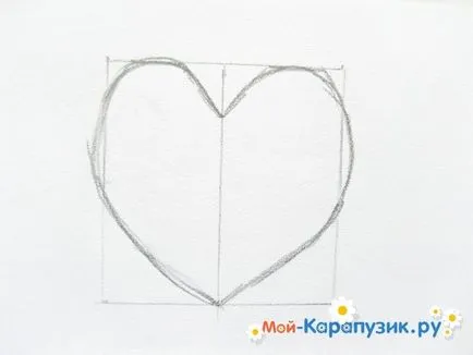 Hogyan kell felhívni a szív ceruzával szakaszokban