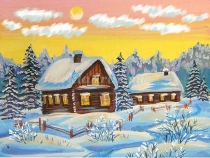 Hogyan kell felhívni a téli táj gouache szakaszában (sorsolás) Hogyan kell felhívni a téli táj gouache szakaszaiban