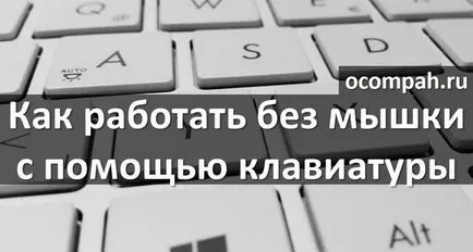 Как да работите на компютъра без мишка с помощта на клавиатурата (мишката) Как да работите на компютъра без мишка с помощта на клавиатурата