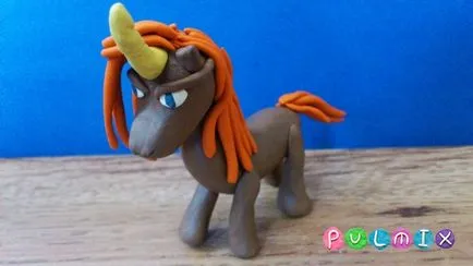 Като слепи Unicorn етапи от пластелин