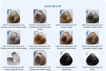 за боядисване на коса Естел Deluxe (Естел лукс) (Естел луксозна палитра) боядисване на коса Естел Deluxe (ЕСТЕЛ лукс)