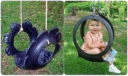 Swan на гумата с ръцете си
