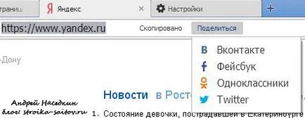 Създаване на рафтовете Yandex Browser