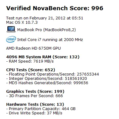 Лаптоп ябълка MacBook Pro с дисплей ретината (линия на 2012 г.)