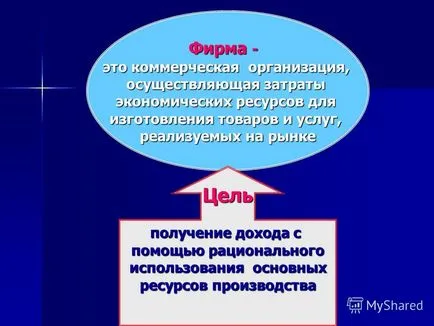 Презентация на тема на компанията в областта на икономиката е, че фирмата е фирмата, която факторите на производство и
