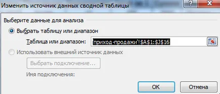 Работа с осеви таблици в Excel в примерите