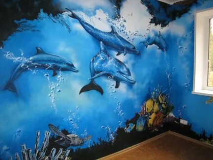 Рисунки по стените с акрилна боя