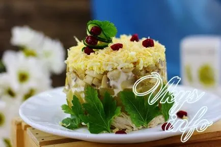 Салата с пиле, ананас и гъби рецепти със снимки
