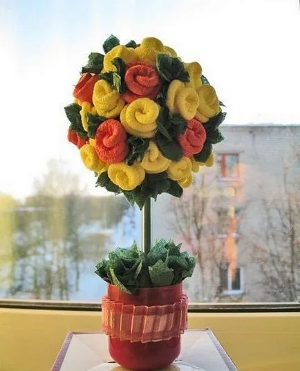 Topiary на кърпички си ръце снимка, майсторски класове, как да се направи, за начинаещи, от хартия
