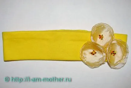 Плетена лента за глава за момичета с цветя, I-майка