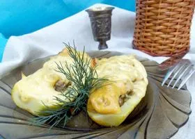 Пълнени с свинско рецепта картофи (картофи пълнени) Пълнени картофи рецепта със свинско