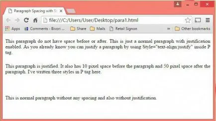 Форматиране на HTML параграф, HTML