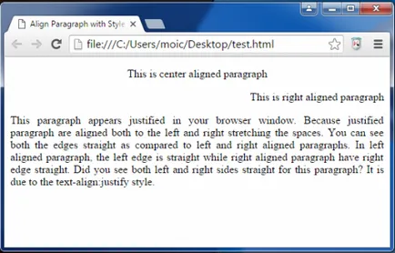 Форматиране на HTML параграф, HTML