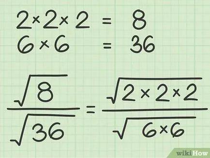Как се разделят квадратни корени (DIV & GT; & GT; пренаписване 36 & GT; & GT; & GT; & GT;) Как да се раздели квадратни корени