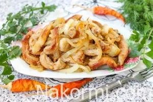 Как да се изпържи свинско с лук рецепта със снимка