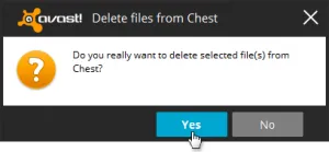 За да изтриете файл от карантина, антивирусен Avast Free Download