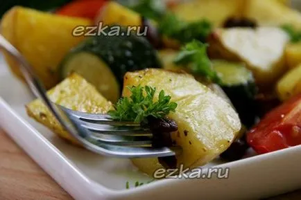 Картофи с гъби в рецептата на фурна със снимка