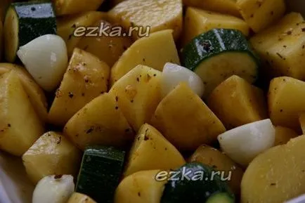 Картофи с гъби в рецептата на фурна със снимка