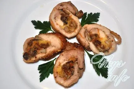 Пилешки рула с гъби рецепта със снимка 1