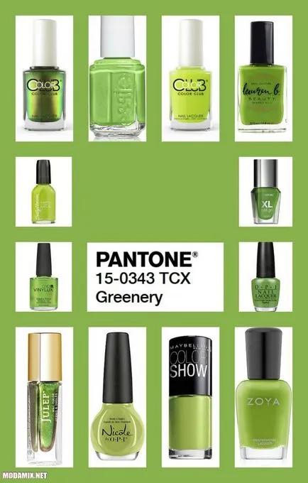 Модерни цветове на лак за нокти 2017 снимка на Pantone палитра