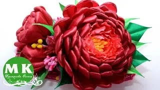 Божур kanzashi майсторски клас