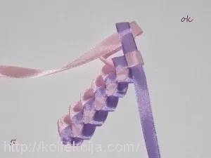 Ширити опашчици сатенени панделки (лента косата) Преплитане на пигтейли сатенени панделки