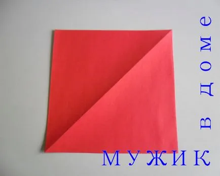 Рана Дядо Коледа от хартията с ръцете си (оригами)