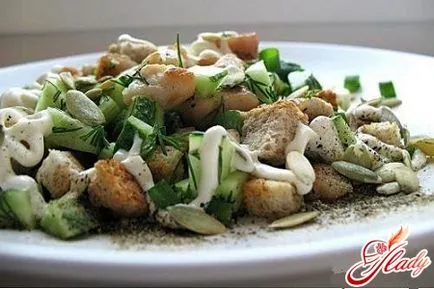 Пилешки салата с краставици вкусни салати от пилешки гърди