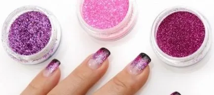 Shellac с кристали и пайети снимка като лепило къща (шеллак) Shellac с кристали и пайети снимка като лепило дома