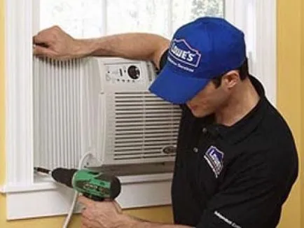 Инсталирайте климатици прозоречен въздух, изграждане на портал (монтаж) Инсталирайте климатик прозорец, сграда портал