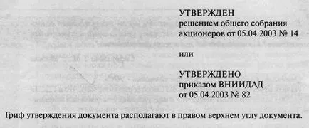 Одобряване на документите - компанията 