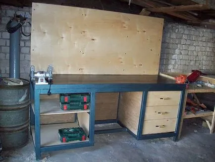 Workbench за гаражни видове дизайн, как да се направи метални изделия метални самия работен плот,