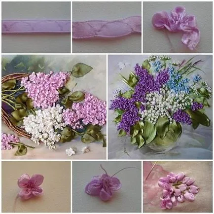 Бродерия ленти люляк