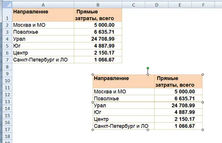 За да вмъкнете таблица като картинка - Excel работи!