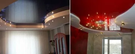 Опънати тавани в два нива за редактиране на снимки, видео инструкции, подсветка двуетажни, 2