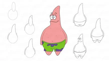 Как да нарисувате Патрик звезда от анимационния сериал - SpongeBob