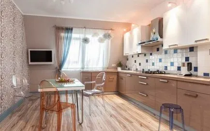 Обзавеждане на плочките в кухнята и тапети (30 снимки)