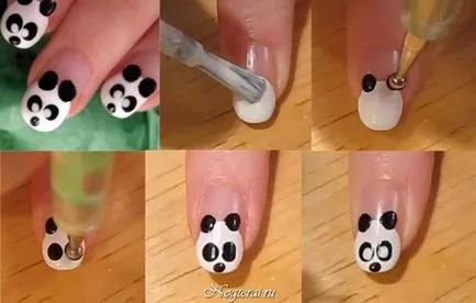 Panda стъпка по стъпка на ноктите снимка