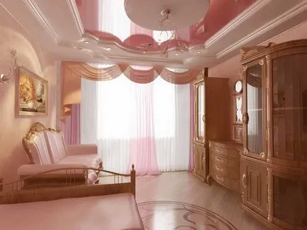 Pink участък таван - интериорен дизайн и фото съвети