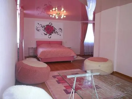 Pink участък таван - интериорен дизайн и фото съвети