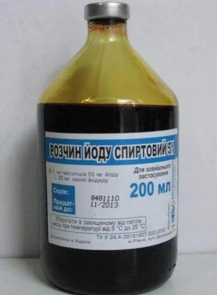 Алкохолният разтвор на йод и ръководството за прилагане
