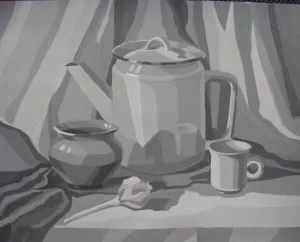 grisaille техника в картината в класната стая, интерактивна площадка 