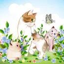 Фигура котка и котенца