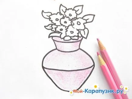 Как да нарисувате ваза с цветя