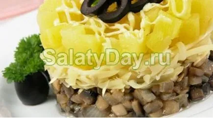 Салата с пиле и ананас, рецепти