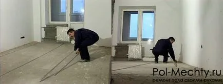 Цименто-пясъчни замазка как се прави бетонен под с ръцете си