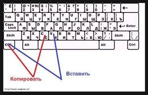 Използване на клавиш Гвоздеят, копирате текст в клипборда, използвайки клавиатурата,