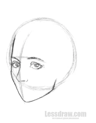 Как да се направи лицето на едно момиче с молив на етапи, lessdraw
