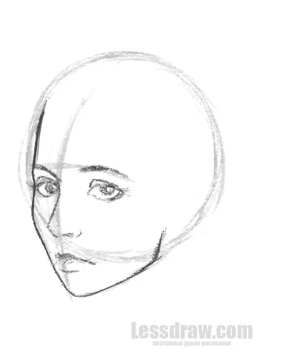 Как да се направи лицето на едно момиче с молив на етапи, lessdraw
